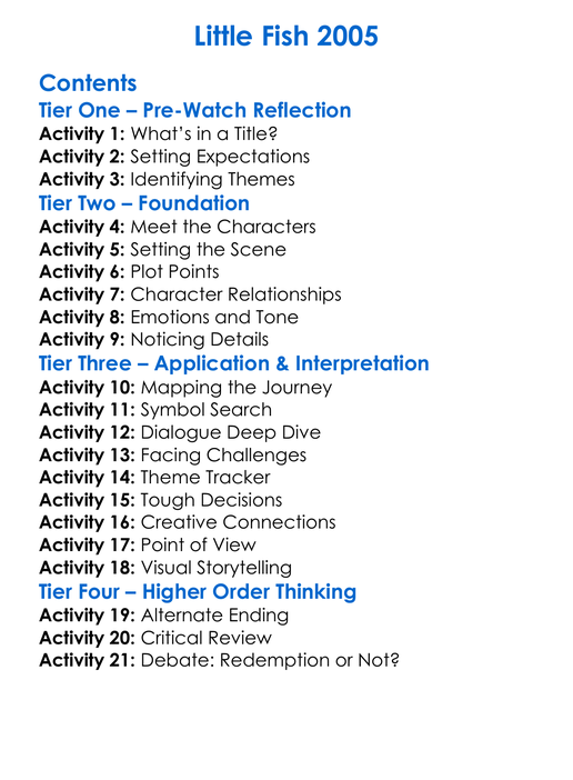 Little Fish 2005 Worksheet Activity Booklet