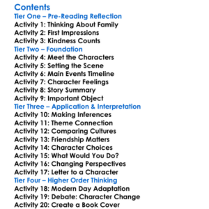 Little Lord Fauntleroy Frances Hodgson Burnett Worksheet Activity Booklet