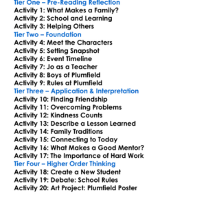 Little Men Louisa May Alcott Worksheet Activity Booklet