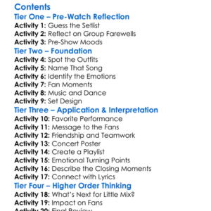 Little Mix The Last Show For Now 2022 Worksheet Activity Booklet