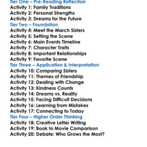 Little Women Louisa May Alcott Worksheet Activity Booklet