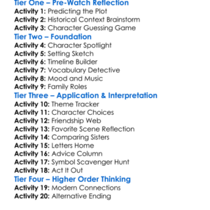 Little Women Worksheet Activity Booklet