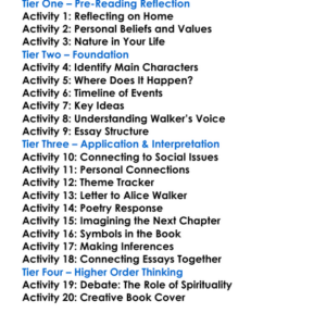 Living By The Word Alice Walker Worksheet Activity Booklet