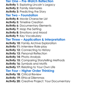 Living With Lincoln 2015 Worksheet Activity Booklet