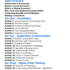 Local Vs Global Economies Worksheet Activity Booklet