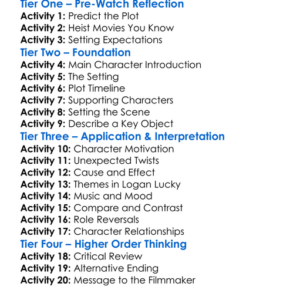Logan Lucky 2017 Worksheet Activity Booklet