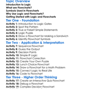 Logic And Flowcharts Worksheet Activity Booklet