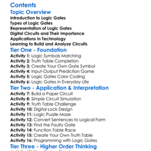 Logic Gates And Basic Digital Electronics Worksheet Activity Booklet