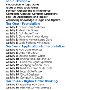 Logic Gates And Boolean Algebra Worksheet Activity Booklet