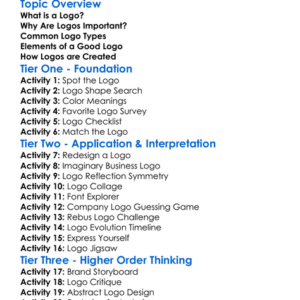 Logo Design Basics Worksheet Activity Booklet
