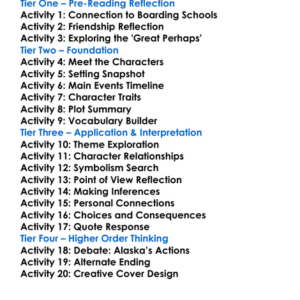 Looking For Alaska John Green Worksheet Activity Booklet