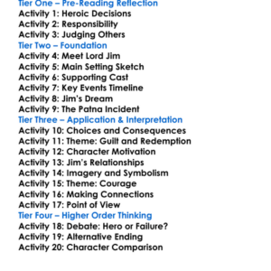 Lord Jim Joseph Conrad Worksheet Activity Booklet