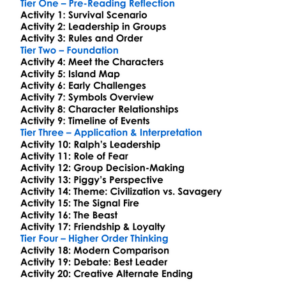 Lord Of The Flies William Golding Worksheet Activity Booklet