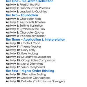 Lord Of The Flies Worksheet Activity Booklet