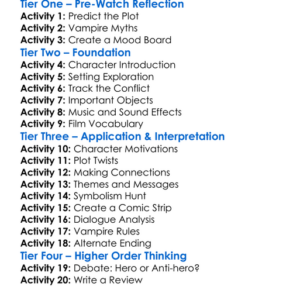 Lost Boys The Thirst 2010 Worksheet Activity Booklet