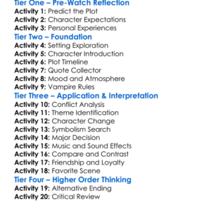 Lost Boys The Tribe 2008 Worksheet Activity Booklet