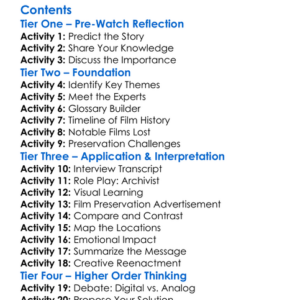 Lost Forever The Art Of Film Preservation 2011 Worksheet Activity Booklet