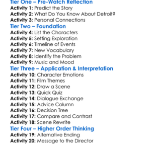 Lost In Detroit 2013 Worksheet Activity Booklet