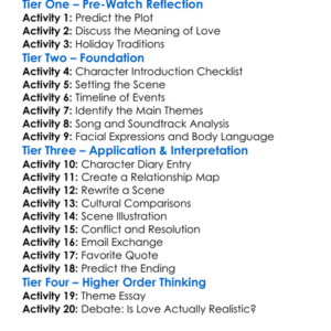 Love Actually 2003 Worksheet Activity Booklet