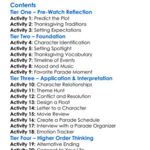 Love At The Thanksgiving Day Parade 2012 Worksheet Activity Booklet