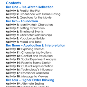 Love Dot Com The Social Experiment 2019 Worksheet Activity Booklet