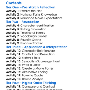 Love In Glacier National A National Park Romance 2023 Worksheet Activity Booklet