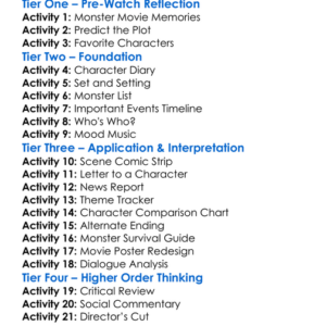 Love In The Time Of Monsters 2014 Worksheet Activity Booklet