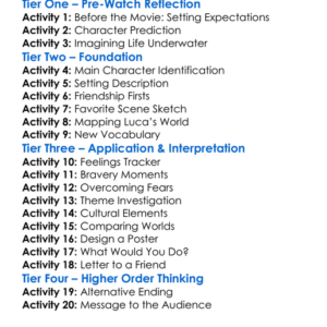 Luca Worksheet Activity Booklet