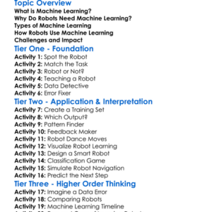 Machine Learning Basics For Robots Worksheet Activity Booklet