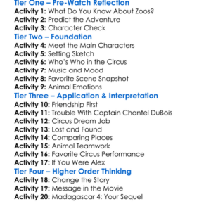 Madagascar 3 Worksheet Activity Booklet