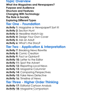 Magazines And Newspapers Worksheet Activity Booklet