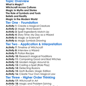 Magic And Witchcraft Worksheet Activity Booklet