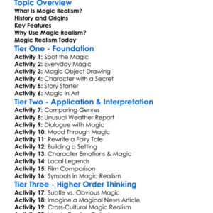Magic Realism Worksheet Activity Booklet