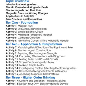 Magnetic Effects Of Current Worksheet Activity Booklet