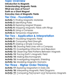 Magnetic Field And Lines Of Force Worksheet Activity Booklet