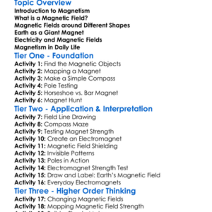Magnetic Fields Worksheet Activity Booklet