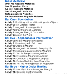 Magnetic Materials Worksheet Activity Booklet