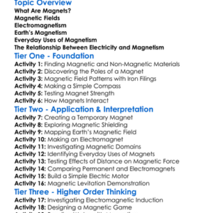 Magnetism And Electromagnetism Worksheet Activity Booklet