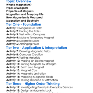 Magnetism And Its Properties Worksheet Activity Booklet