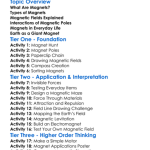 Magnets And Magnetic Fields Worksheet Activity Booklet