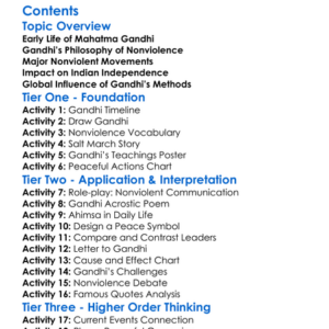 Mahatma Gandhi And Nonviolent Resistance Worksheet Activity Booklet