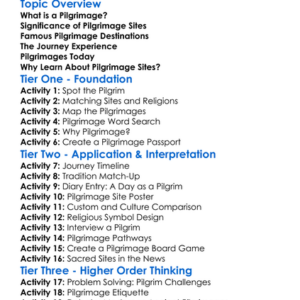 Major Religious Pilgrimage Sites Worksheet Activity Booklet
