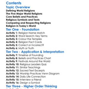 Major World Religions Overview And Comparison Worksheet Activity Booklet