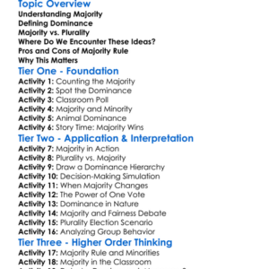 Majority And Dominance Worksheet Activity Booklet