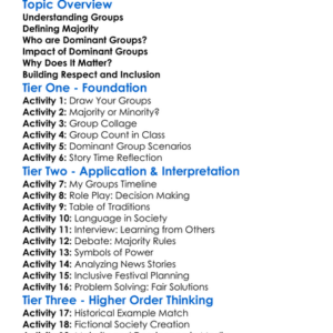 Majority And Dominant Groups Worksheet Activity Booklet