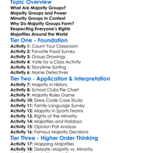 Majority Groups Worksheet Activity Booklet