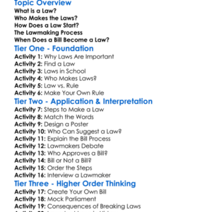 Making A Law Worksheet Activity Booklet