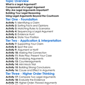 Making A Legal Argument Worksheet Activity Booklet