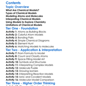 Making And Interpreting Chemical Models Worksheet Activity Booklet