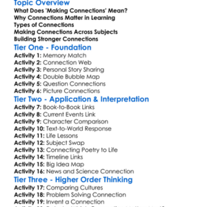 Making Connections Worksheet Activity Booklet